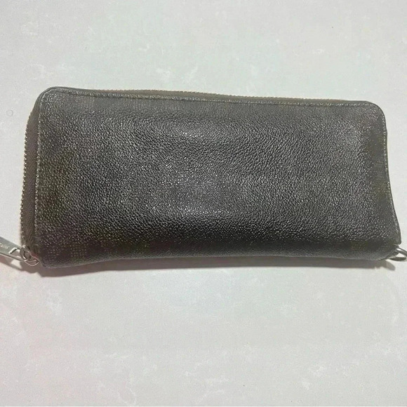 MICHEAL KORS MONOGRAM BROWN WALLET GOLD  HARDWARE ZIPPER CLOSURE - Picture 5 of 12